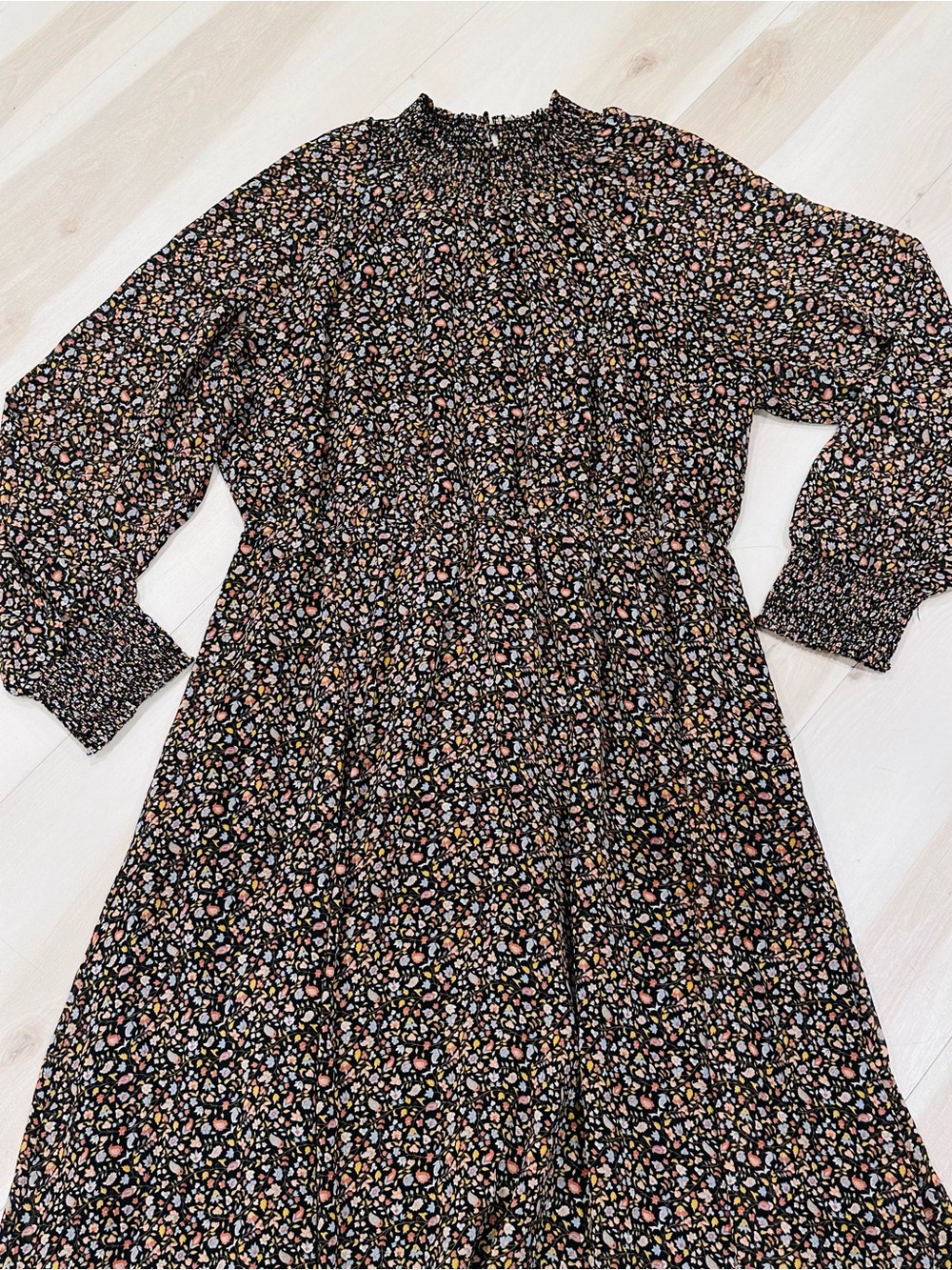 Madewell (Re)sourced Georgette Smocked-Neck Midi Dress in Folktale Paisley Sz XL - Picture 6 of 14